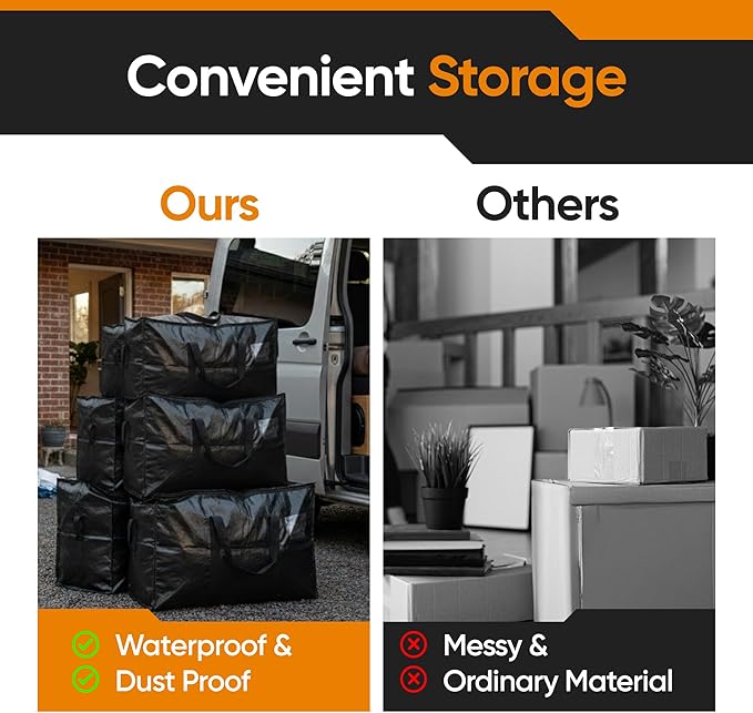 HOLDN’ STORAGE Extra Large Moving Storage Bag with Zipper Lid, Heavy Duty Reusable Tote for Clothes, Bedding, Books, Dorm & Home, Pack of 10 (Mix Pack)