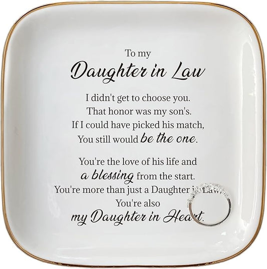 Scwhousi Ring Dish Jewelry Tray for Friend Mom Sister Maid of Honor,Birthday Mother's Day Christmas Gifts