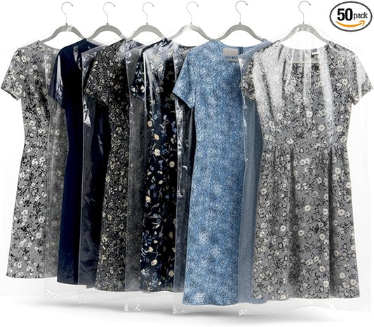 Plasticplace Clear Garment Bags Plastic Coat Bag1.0 Mil 21" X 4" X 54" (50 Count)