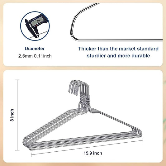 SPECILITE Wire Metal Clothes Hangers Bulk 300 Pack for Standard Size Suits, Coats, Shirts, Pants, Skirts, Space Saving, Non Slip,16 Inch 12 Gauge Ultra Thin, Silver
