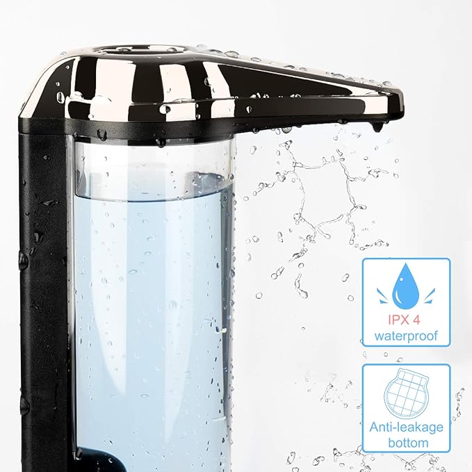 Secura 17 oz Automatic Liquid Soap Dispenser, Touchless Battery Operated Hand Soap Dispenser with Adjustable Soap Dispensing Volume Control Dial, Personal Care Dispenser (Dark Gunmetal)