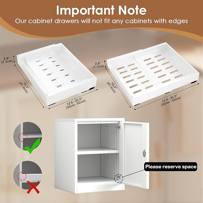 THMINS 4 Pack Pull Out Cabinet Organizer, 16" Deep Expandable(12.6"-20.5") Heavy Duty Slide Out Drawers, Pull Out Drawers for Cabinets Suitable for Kitchen Storage (White)