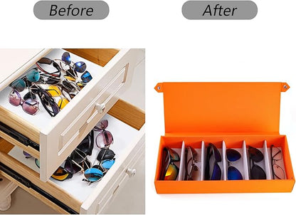 TRIUMPH VISION Sunglasses Organizer Storage Eyeglasses Holder - Multiple Glasses Case Box Eyewear Case with Lid