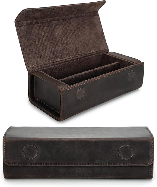 CataPurus Sunglasses Organizer Case for Man & Woman, Top Grain Leather & Handmade, Portable Travel Eyeglasses Storage Holder