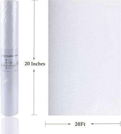 Shelf Liner for Kitchen Cabinets 20 Inch Wide X 20 Ft Non-Adhesive Drawer Liner Waterproof Oil-Proof Shelf Paper Non-Slip Strong Grip Cabinet Mat for Drawers, Refrigerator, Pantry, Bedroom, Cupboard