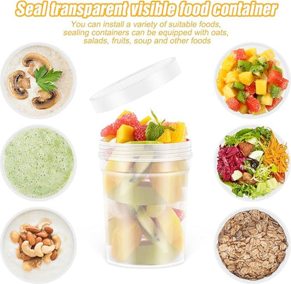 LEAWALK 32oz-6 Pack Deli Container with Lids,Plastic Freezer Soup Storage Containers BPA Free,Leak Proof,Stackable, Microwave Dishwasher Safe