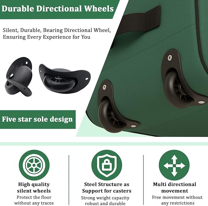 7.5 ft Christmas Tree Storage Bag, Heavy Duty Rolling Xmas Tree Bag with Reinforced Handles and Wheels, Large Storage Container for Trees and Decorations, Green