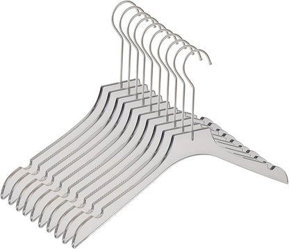 ShgHzz Clear Hangers 10 Pack, Crystal Clear Luxury Non-Slip Hangers for Suits, Coats, Dresses, Heavy Duty Thin Design Saves Closet Space Smoky Gray