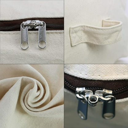 Omygarden 3 Pack Clothes Storage Bag Organizer with Sturdy Zipper for Quilts, Sweaters, Beddings, Blanket, Blouses and More, Beige