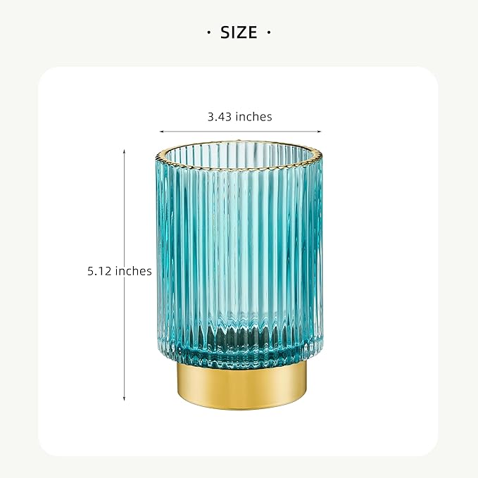 LEICURACE Makeup Brush Holder Organizer,Toothbrush Holders,Desk Pen Pencil Holder,Multifunctional Vintage Glass Brush Cup(A3-23-US)
