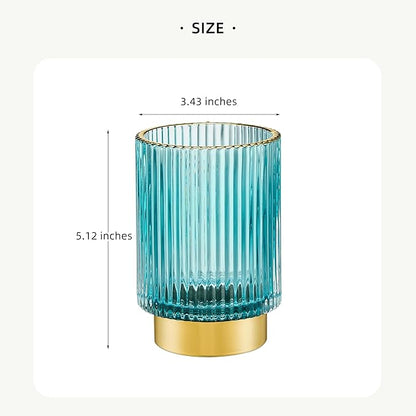 LEICURACE Makeup Brush Holder Organizer,Toothbrush Holders,Desk Pen Pencil Holder,Multifunctional Vintage Glass Brush Cup(A3-23-US)