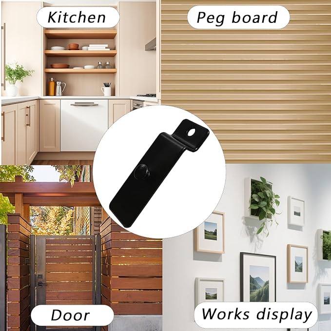 12Pcs Utility Hooks, Heavy Duty Black Metal Slatwall Hooks, Slatwall Accessories for Kitchen Peg Board, Panel Wall Hangers, Gridwall Hooks for Commercial Office Display Picture Photo Painting