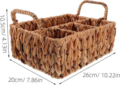 Holder Woven Seagrass Storage Basket Kitchen Utensil Organizer Woven Cutlery Basket Desktop Sundry Holder Practical Storage