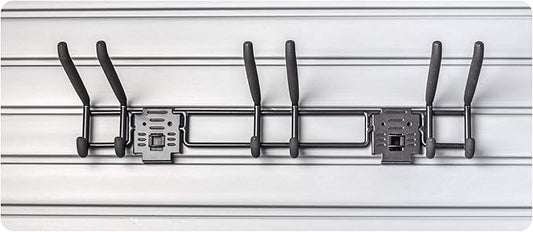 HandiWall Basic Accessory Kit with Locking Brackets for Garage Slatwall Panel Organization