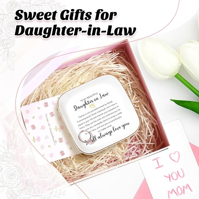 PUDDING CABIN Mother of the Bride Gifts Jewlery Dish - Today a Bride, Tomorrow a Wife, Always Your Daughter - Wedding Day Gifts for Mom from Daughter in Law
