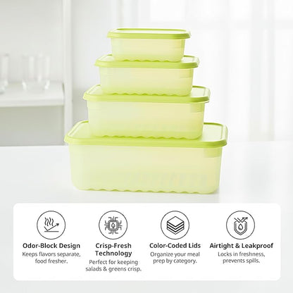 LocknLock HLE5300 Fresh-Block Plastic Food Storage Container with Lid for Fruits, Veggies, Produce, Meal Prep, Leftovers, BPA-Free, Airtight, Leakproof, Microwave, Dishwasher, Freezer-Safe, 760ml