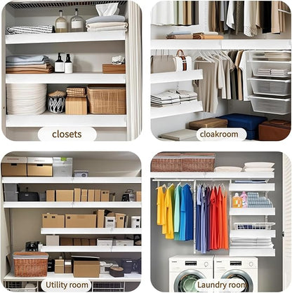 Wire Shelf Cover, Wire Rack Covers for Pantry,4 Pcs PVC Wood-Look Faux Wood Shelf Liners,35 x12 Inch,0.24 inch Thick for Home and Kitchen Organization