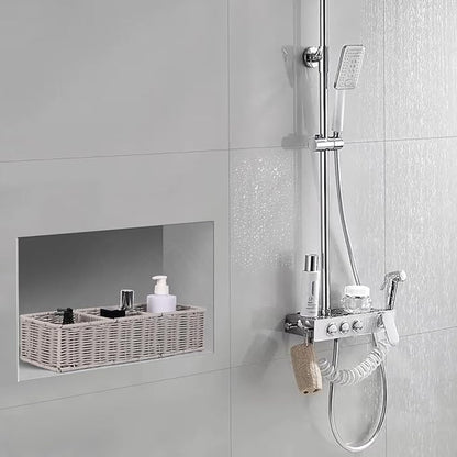 Elegant Toilet Decor Basket: Gray Moisture-resistant Divided - Scandinavian Organizer Resin Wicker 2-Pack