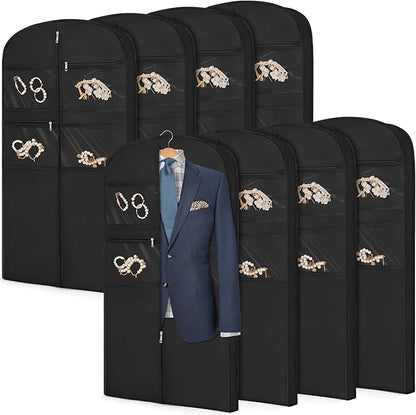 43" Garment Bag for Travel for Hanging Clothes Storage Hanging Suit Cover with Zipper and Accessory Storage for Coats, Dresses, Suits