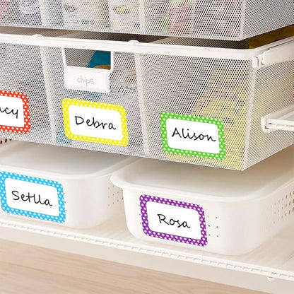 L LIKED 250 Stickers - 3.5" x 2.25"Colors Plain Name tag Labels with Perforated Line for School Office Home (Star - 250 Labels)