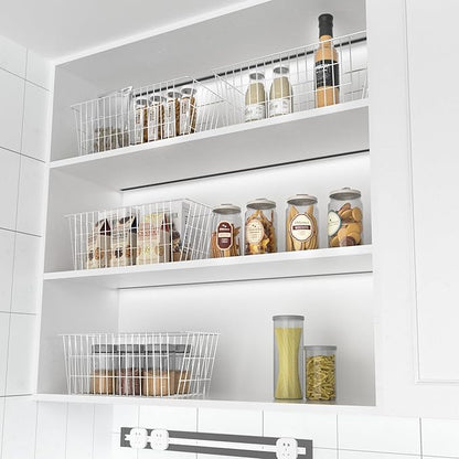 SANNO 15.7in Freezer Baskets Bins - Freezer Storage Containers Organizer for Office, Bathroom, Pantry