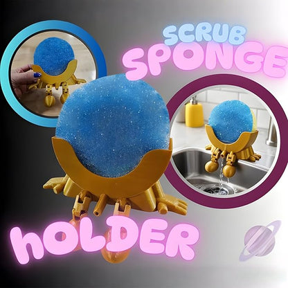 YHWABOICE Peeing Scrub Sponge Holder - Funny Sink Sponge Sponges Holder for Kitchen & Bathroom, Auto Draining Organizer, Kitchen Sink Drainer Rack (Black)