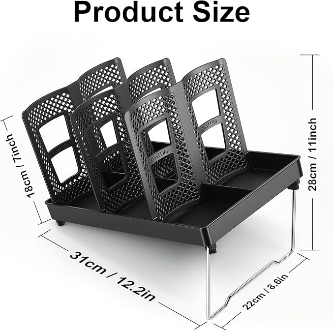Cup Holder, Adjustable Cup and Lid Organizer Dispenser with Coffee Pod & Straw Storage | Unbreakable Metal Holder for Coffee Station, Bar Countertop, Office Breakroom, Kitchen