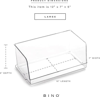 BINO | Stackable Plastic Storage Bins, Large - 12 Pack | THE MYRIAD COLLECTION | Multi-Use Organizer Bins | BPA-Free | Pantry Organization | Home Organization | Fridge and Freezer Organizer