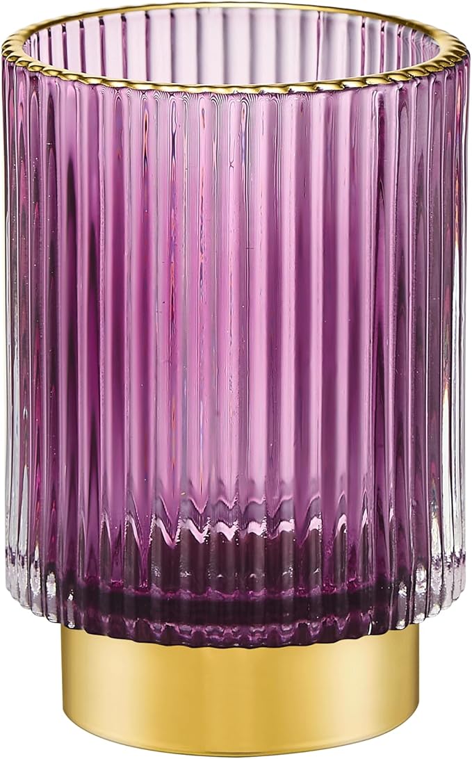 LEICURACE Makeup Brush Holder Organizer,Toothbrush Holders,Desk Pen Pencil Holder,Multifunctional Vintage Glass Brush Cup(A3-25-US)