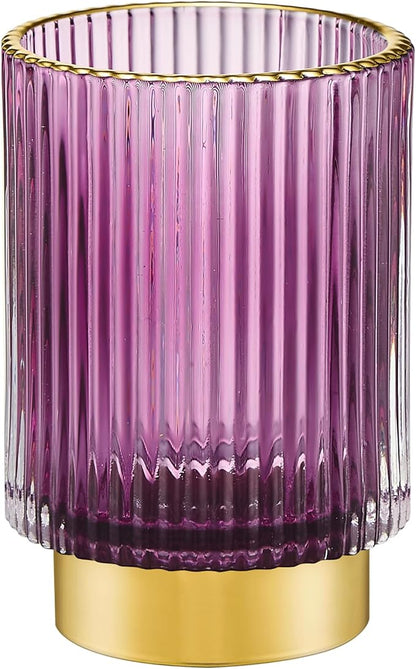 LEICURACE Makeup Brush Holder Organizer,Toothbrush Holders,Desk Pen Pencil Holder,Multifunctional Vintage Glass Brush Cup(A3-25-US)