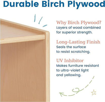 ECR4Kids Streamline Single-Sided Book Display with Storage, Classroom Bookshelf, Natural