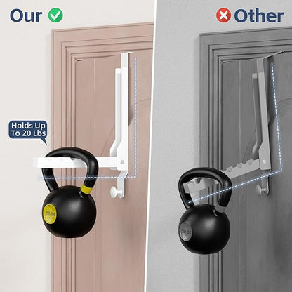 WLCSNG 4 Pack Over The Door Hanger Foldable Over The Door Hooks，Rust-Resistant Overdoor Hanger Hook for Laundry (Clothes Drying Rack)&Bathroom (Towel Rack) Small Portable,White