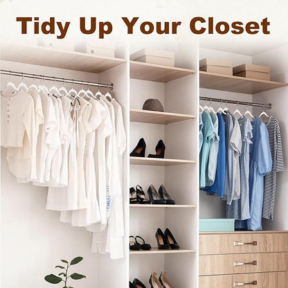 HOUSE DAY Heavy Duty Plastic Hangers 50 Pack, Non Slip Clothes Hangers with Rubber Grip and 360° Hook - Thin Plastic Hanger Space Saving - Coat Hanger White, Closet Organizer for Shirt, Pants, Suit