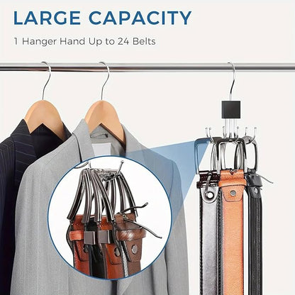 6-Arm Rotating Hanger – for Scarves, Belts, Bras, Vests, Ties, Hats & Handbags, Space-Saving Bedroom Organizer