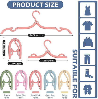 10 Pcs Travel Hangers Portable Foldable Travel Hanger Organizer, Plastic Cruise Ship Accessories Essentials Clothes Hanging Rack Folding Hangers for Traveling Camping Flying RV Europe Suitcase, Multi