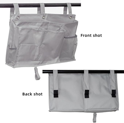 gedamari Bedside Organizer, Durable Bunk Bed Caddy, Multi-Pocket Hanging Storage Bag for College Dorm, Home, Hospital and Baby Stroller, Easy Installation, Metal Rivets Added, Oxford Fabric(Gray)