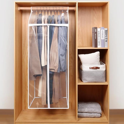 Zilink Hanging Garment Bags for Storage 50 inch (2 Pack) Clear Garment Rack Cover Fur Coat Bags for Closet Storage for Suit Fur Coats Leather Jackets Dress Storage