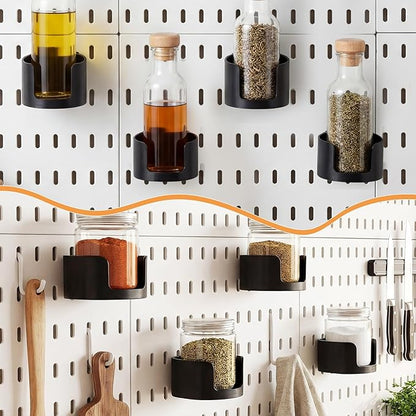 LemonRoad 4 Pcs Pegboard Spray Can Holder Pegboard Accessories Wall Organize Peg Board Bins Bottle Holder, 2.6 Inch Diameter Spray Can Cup for Peg Board Storage Garage Workspace Wall Kitchen