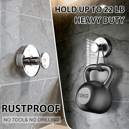 HESUSLA Suction Cup Hooks for Wreaths on Glass,2025 New Model No-Drill Suction Cup Hooks,Wreath Hangers for Front Doors,Metal Towel Hooks for Showers Bathrooms Mirrors(2 Pack,Chrome)