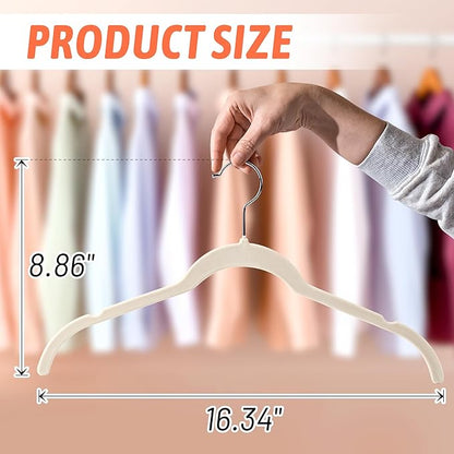 Sishynio 30 Pack Multicolor Velvet Shirt Hangers – Non-Slip Slim Flocked Hangers with Notches, Space-Saving Felt Closet Organiser for Shirts, Dresses, Suits