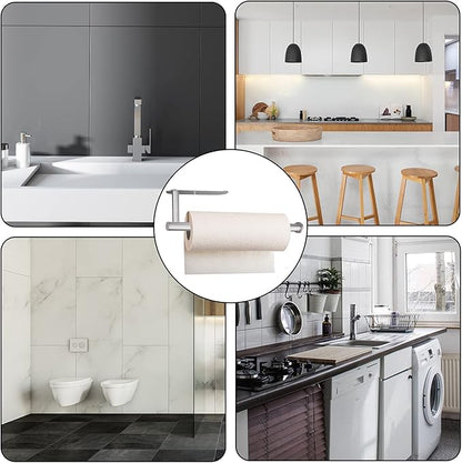 Paper Towel Holders,Paper Towels Rolls,Paper Bulk- Self-Adhesive Under Cabinet Wall Mount Countertop,Both Available in Adhesive and Screws,for Kitchen, Pantry, Sink, Bathroom，Stainless Steel-Gold