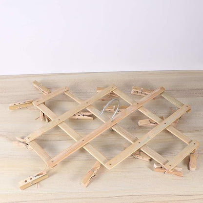 Folding Hangers Foldable Laundry Socks Hanging Rack Multi Hanger Socks Hook Dryer Folding Drying Rack Clothespin Baby Clip Wooden