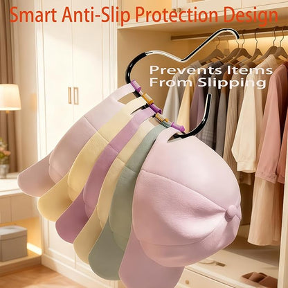 Durable Steel Hangers Maximize Closet Space with Versatile Storage, Hat Organizer Durable Stainless Steel, Durable Steels Hangers for Caps, Ties, Scarves, Clothes (White,10pcs)