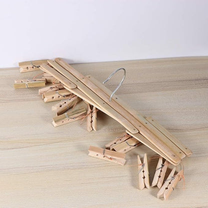 Folding Hangers Foldable Laundry Socks Hanging Rack Multi Hanger Socks Hook Dryer Folding Drying Rack Clothespin Baby Clip Wooden