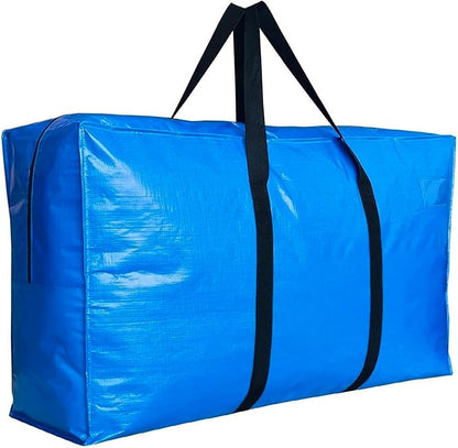 75 Gallon Extra Large Storage Bags, Jumbo Moving Storage Bags, Foldable Big Blue Duffle Bag for Travel, 50x23x15inch - 1PACK