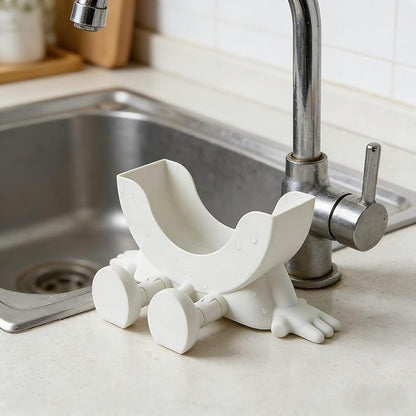 3D Printed Sink Sponge Holder, Peeing Scrub Sponges Holder with Drainage, Funny Storage Stand for Cute Smiley Sponge, Kitchen Sink Organizer Storage Accessory