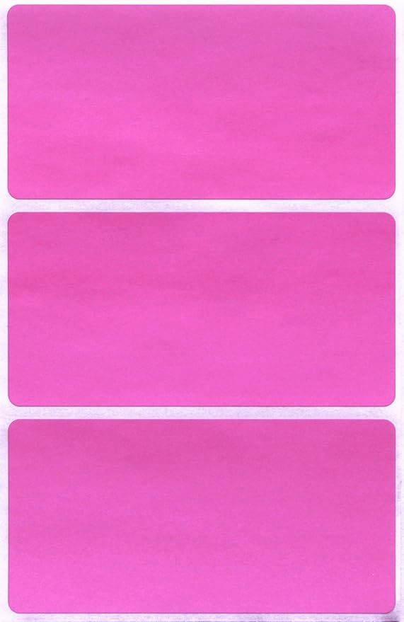 Royal Green Rectangular Stickers Color-Coding Labels for Organizing, Moving, and Storage Boxes 4" x 2" Stickers to Write On Name Tags, 300-Pack (Pink)