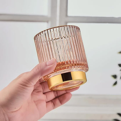 LEICURACE Makeup Brush Holder Organizer,Toothbrush Holders,Desk Pen Pencil Holder,Multifunctional Vintage Glass Brush Cup(A3-33-US)