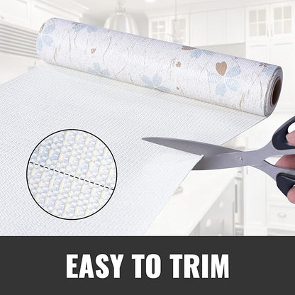 Ray Star Cabinet Liner, 18Inch X 4 Feet Waterproof Shelf Liners for Kitchen Cabinets Non-Adhesive Floral Non Slip Grip Liner Pantry Cupboard Drawer (Set of 6 Rolls, Total of 24 Ft) Signature Delivery