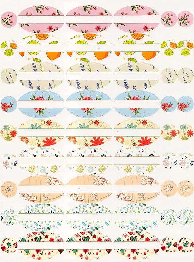Essential Oil Labels Stickers for Bottles Round Chapstick Labels for Tubes Plant Pattern Botanical Aesthetic Label Sticker